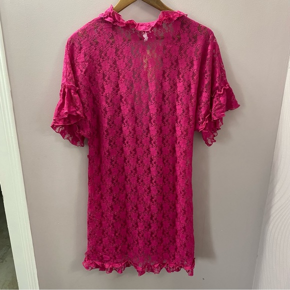 Pink In Bloom By Jonquil Lingerie New With Tags Size XL Wrap Robe Dress Lace - Picture 3 of 5